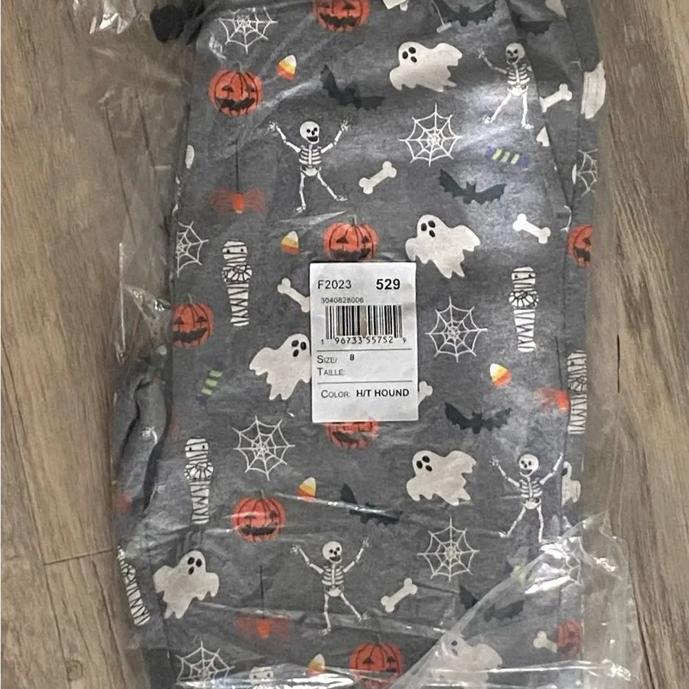 New Gymboree Boys Halloween Fleece Jogger Pants Trick Or Treat Fall Gray Size 8